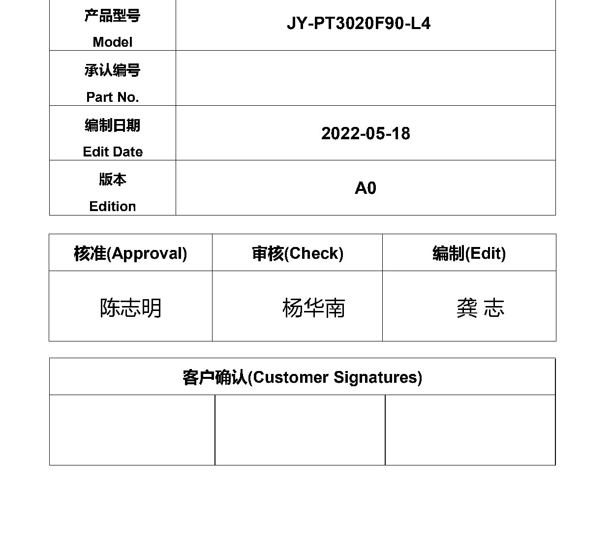 JY-PT3020F90-L4 产品