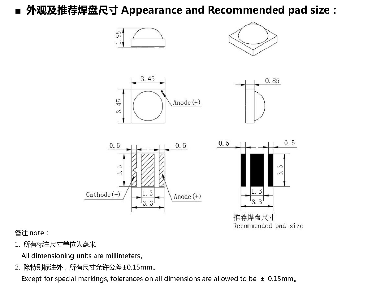 IR-JY03-C3535A-A00-850 推荐焊盘图
