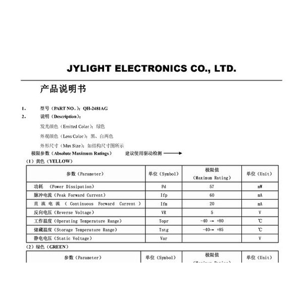 QH-2481AG双排 规格书