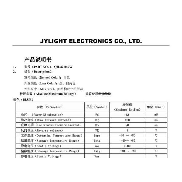 QH4210-7W 规格书