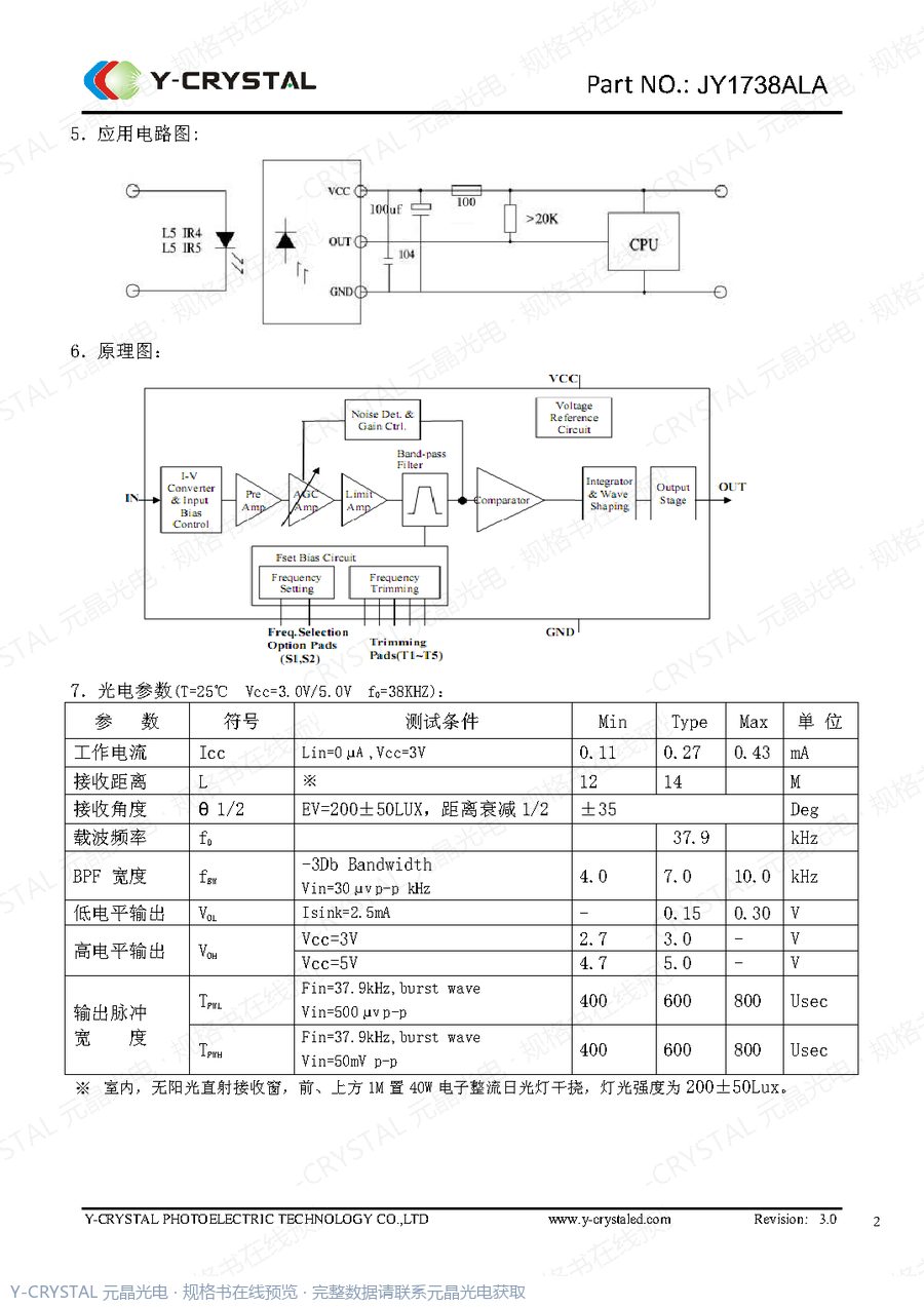 IR-1738ALA 规格书 第2页