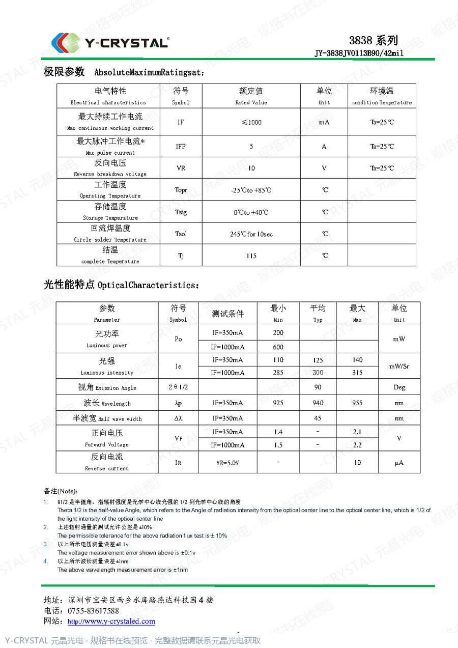 IR-3838-940-90 规格书 第3页