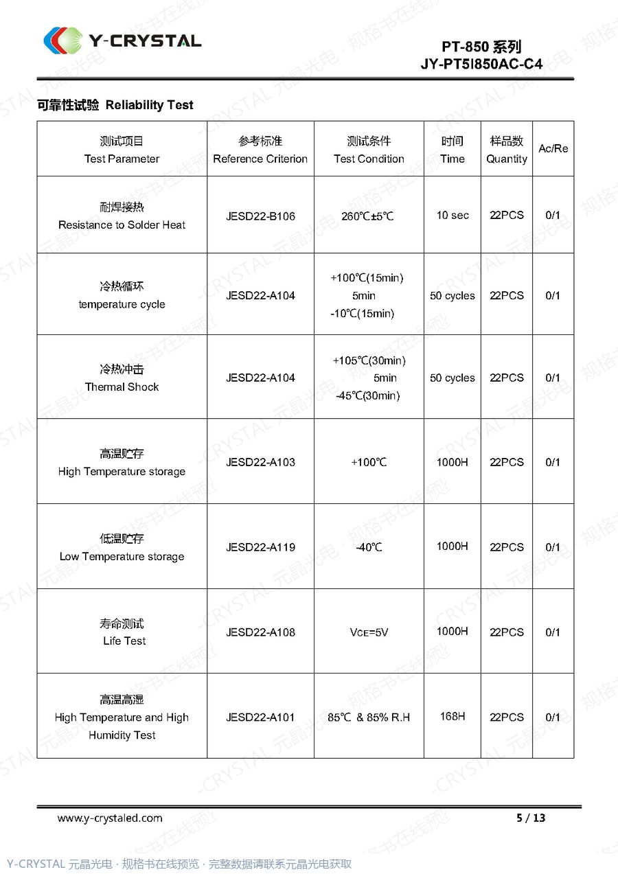 JY-PT5I850AC-C4 规格书 第4页