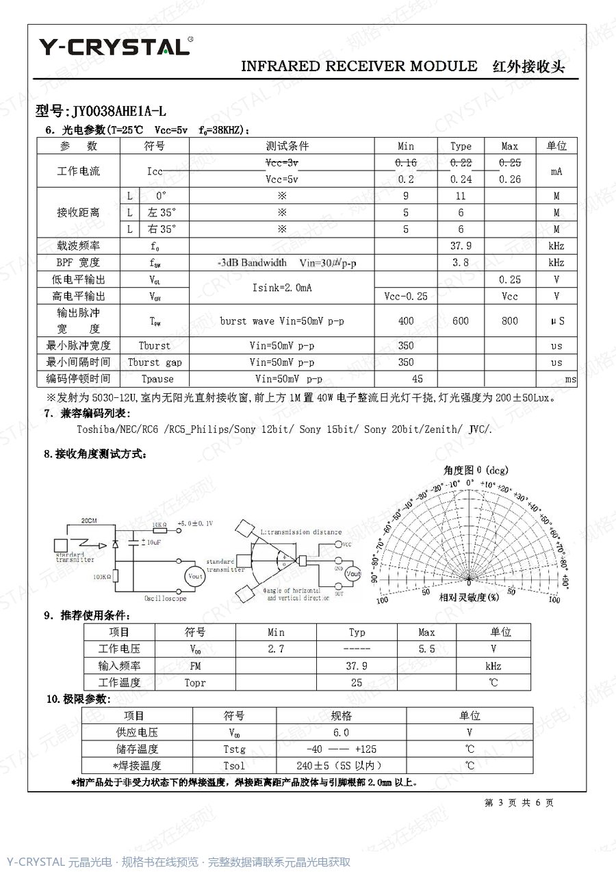 JY0038AHE1A 规格书 第2页