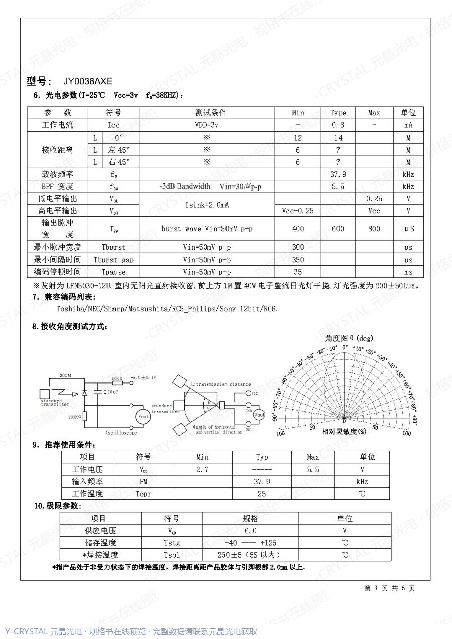 JY0038AXE 规格书 第2页