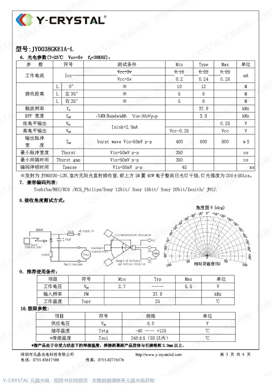 JY0038GKE1A 规格书 第2页