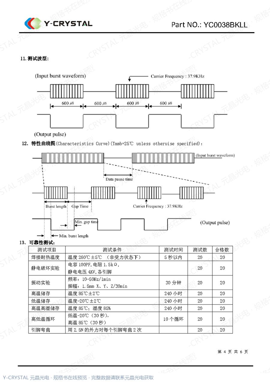 YC0038BKLL 规格书 第2页