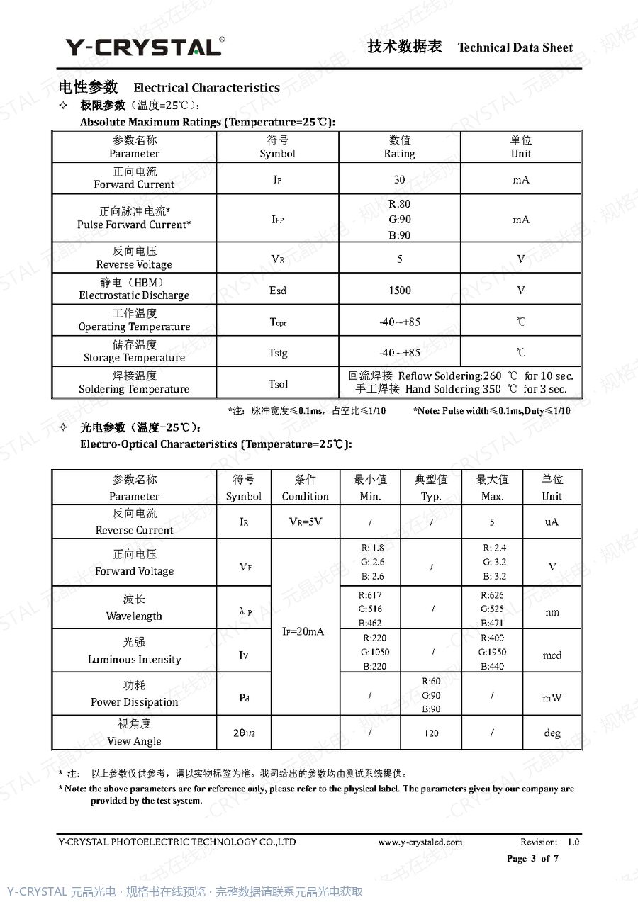 JY-C4020BGRC-A 规格书 第2页
