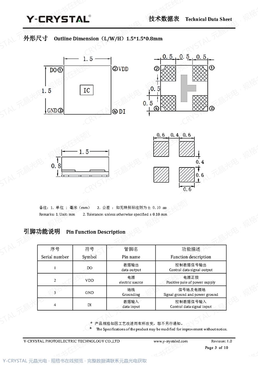 JY-SK1515RGBC-12 规格书 第2页
