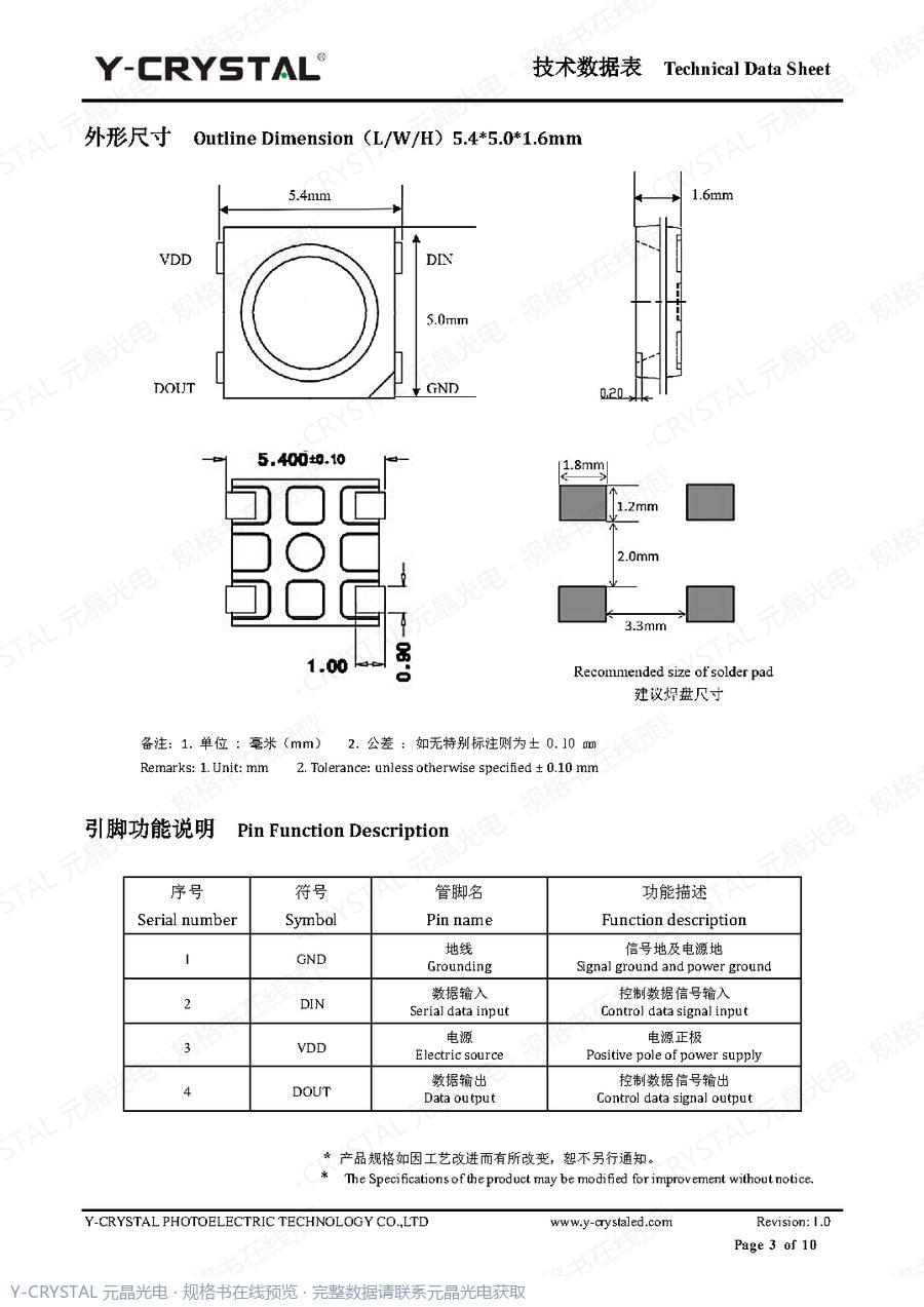 JY-SK5050RGBC-12-CF 规格书 第2页