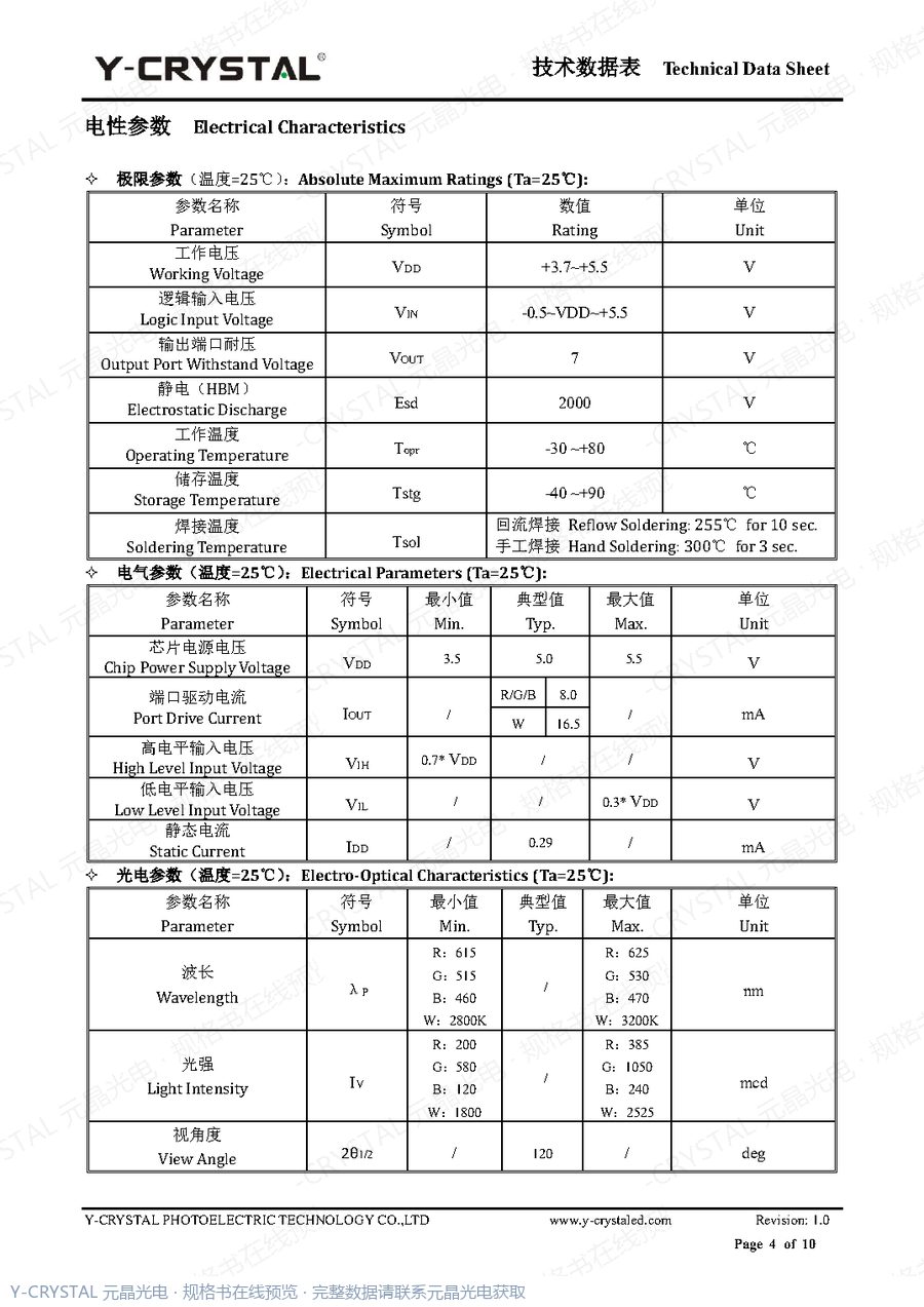 JY-SK5050RGBW 规格书 第3页