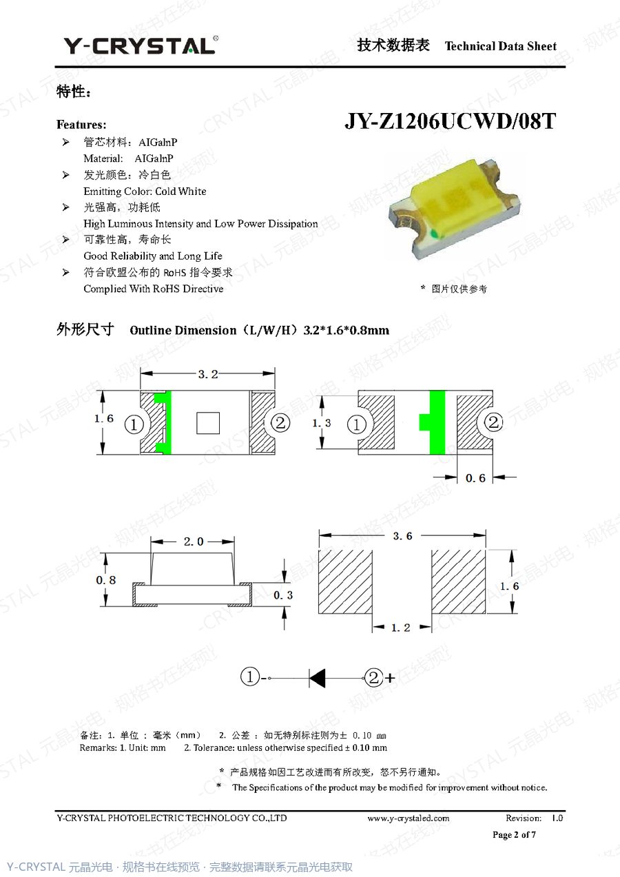 Z1206UCWD 规格书 第1页