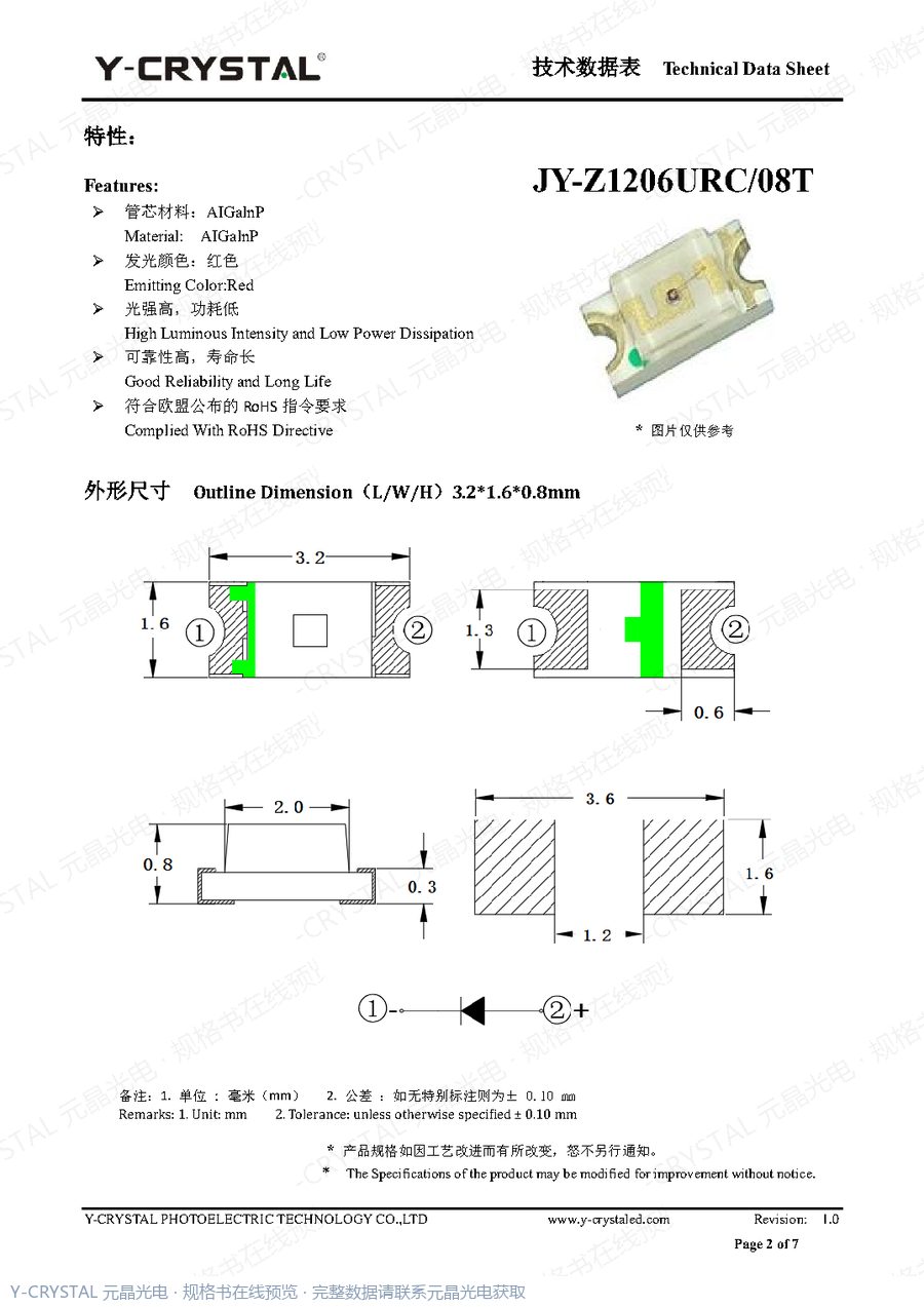 Z1206URC 规格书 第1页