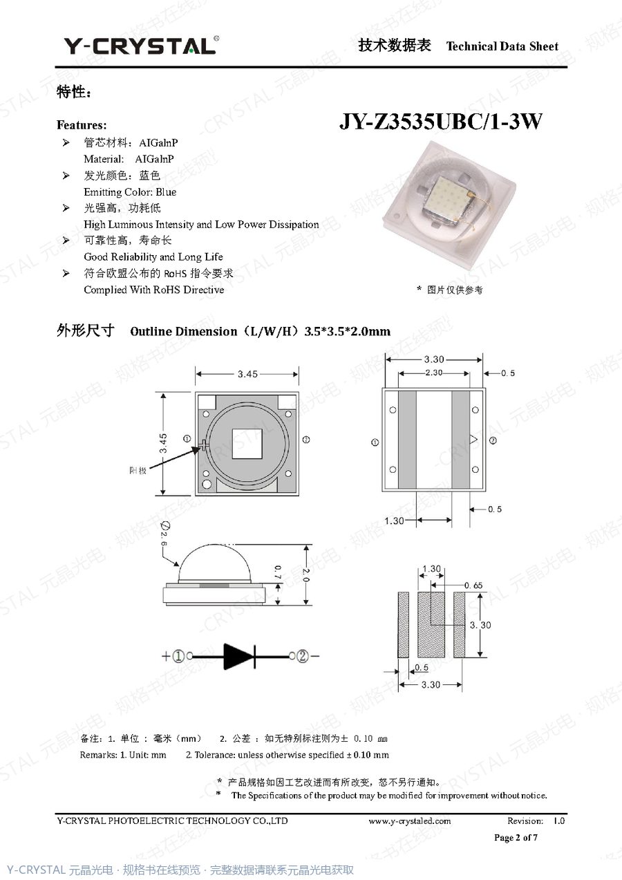 Z3535UBC 规格书 第1页